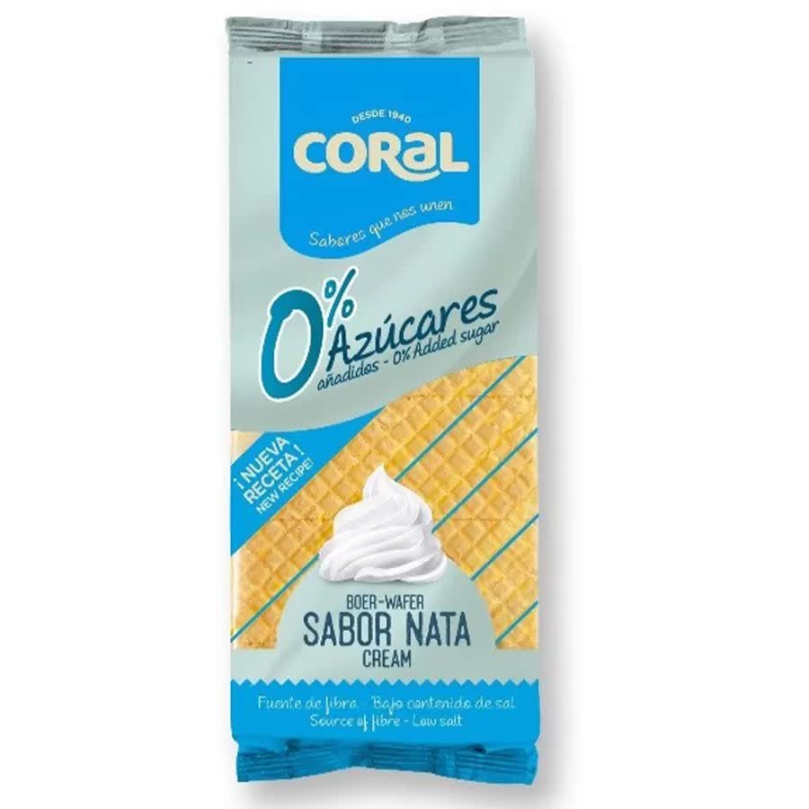 Wafle z Kremem śmietankowym bez Dodatku Cukru Coral, 150 g