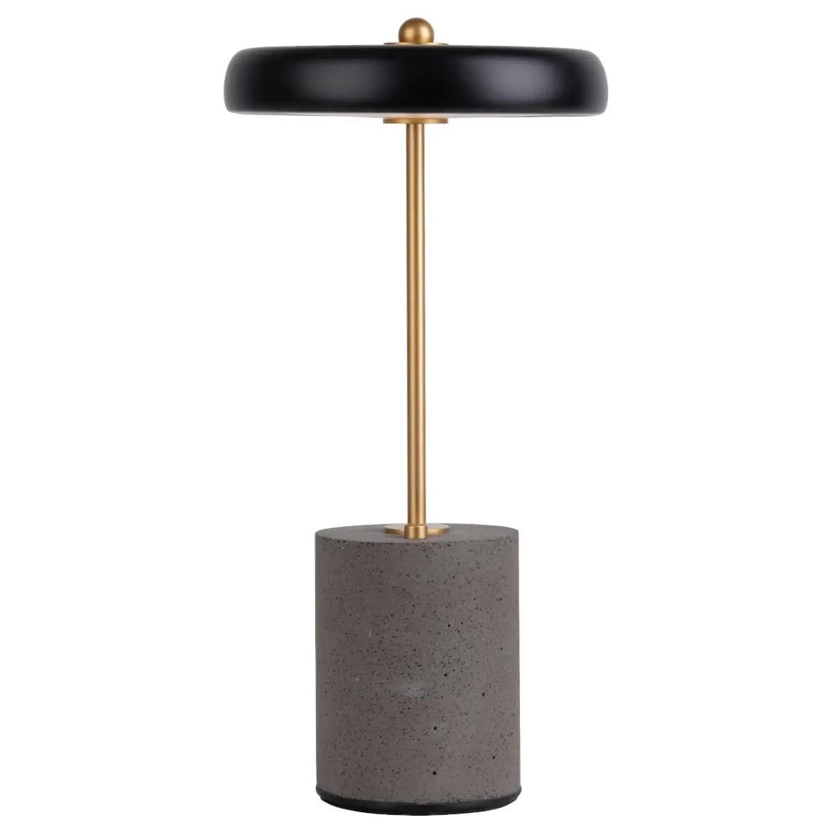 Betonowa lampa stołowa na słupku Seta 5306422 Nave LED 1W 2900K okrąg czarna