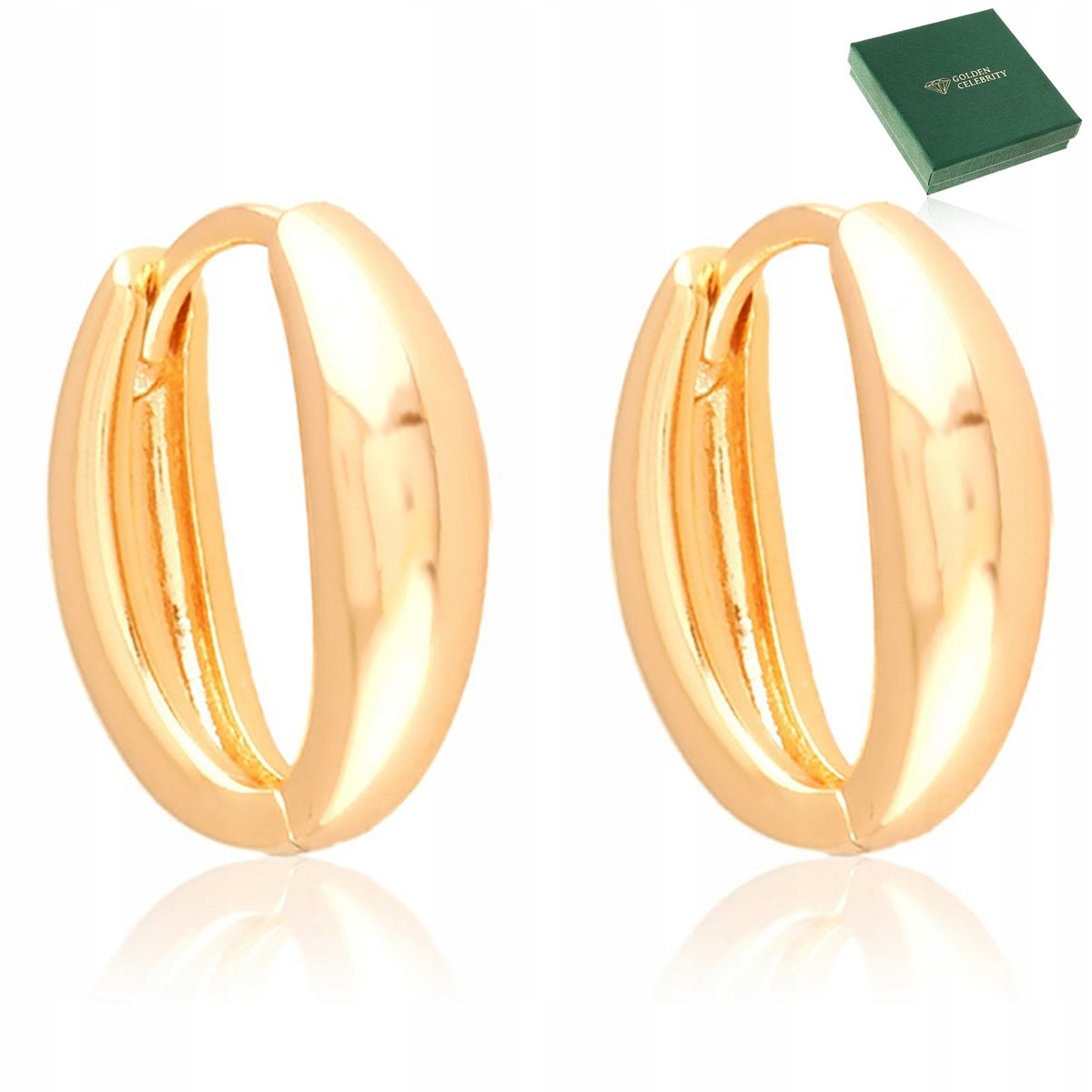 Eleganckie Złote Kolczyki Ze Stali Chirurgicznej 18K Okrągłe Gładkie Małe