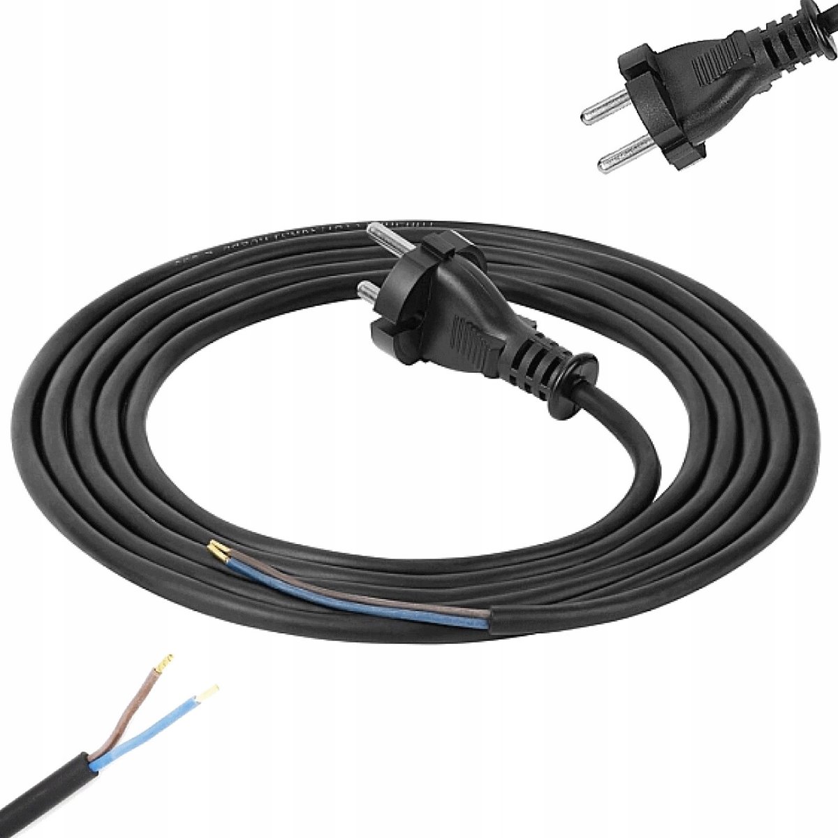 Kabel z Wtyczką Przewód Zasilający 2x1,5mm2 3m