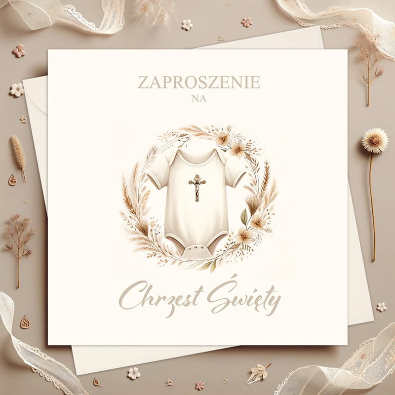 ZAPROSZENIA na Chrzest Św. chłopca Body 10szt