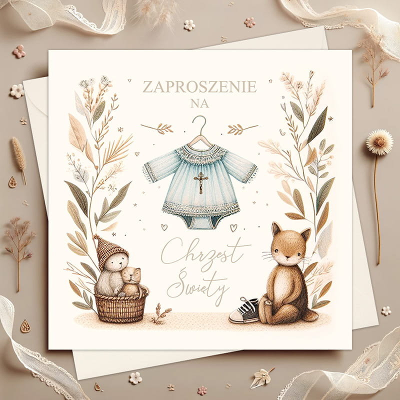 ZAPROSZENIA Na Chrzest Św. Dziewczynki Body 10szt