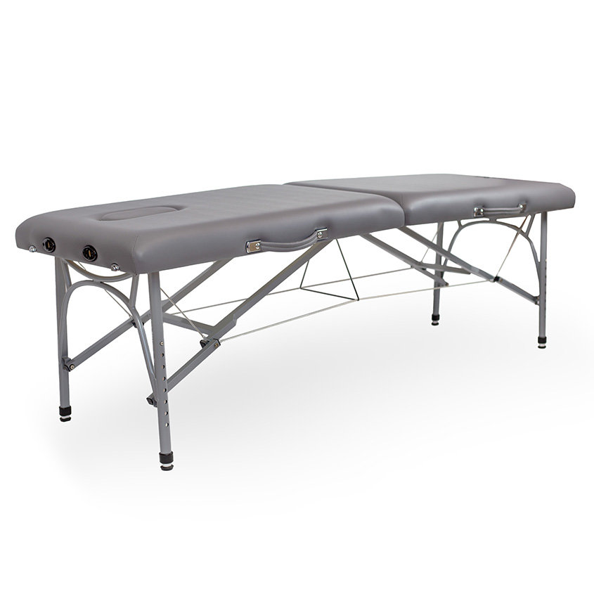 Składany aluminiowy stół do masażu Zeus Falcon 64 cm - szary - BEZ WYPOSAŻENIA