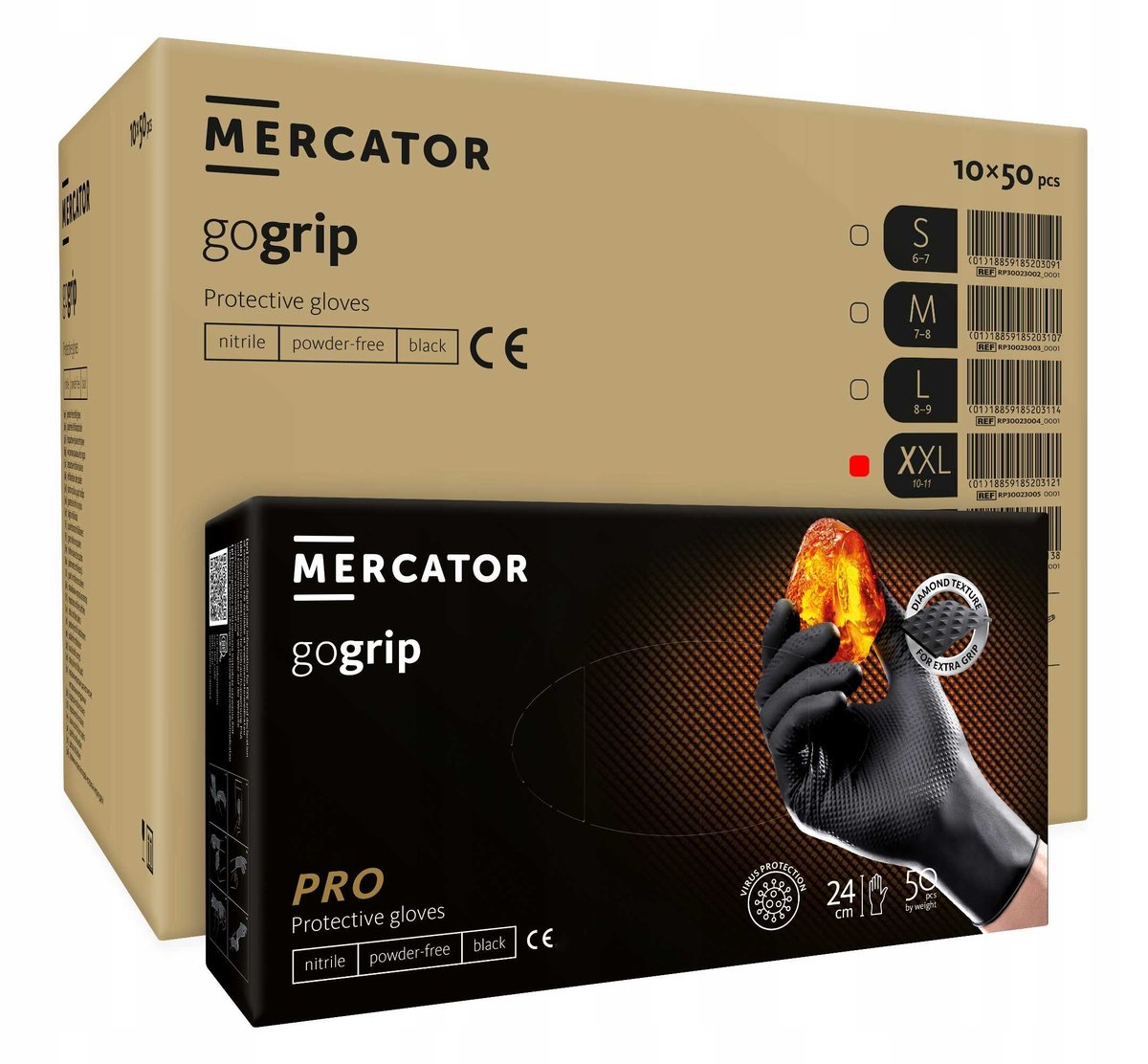 Rękawice Nitrylowe 50 szt. 11-XXL Gogrip Black - 10 op.
