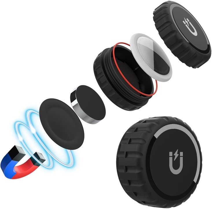 WODOODPORNE ETUI MAGNETYCZNE SCHOWEK NA LOKALIZATOR GPS AIRTAG MOCNY MAGNES