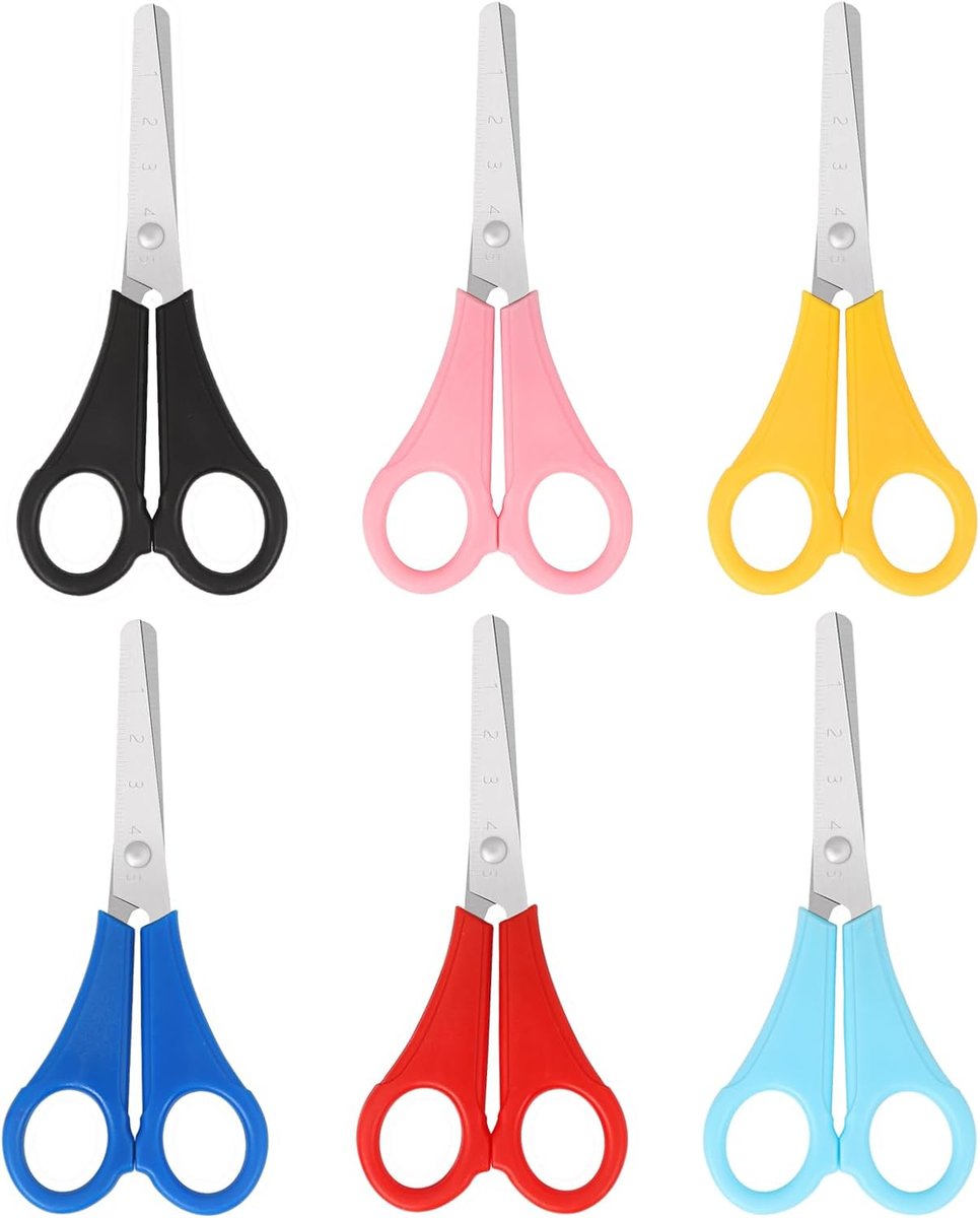 Vutyvve Nożyczki dziecięce Tępe końcówki Zestaw 6 sztuk Kolorowe