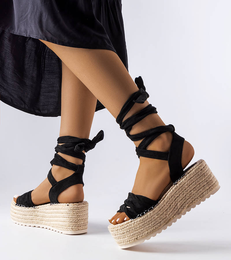 Czarne espadryle na platformie Loiseau-39