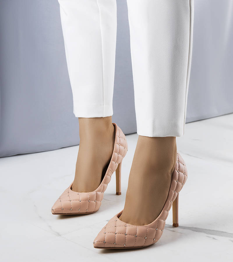 Różowe pikowane szpilki Dayton-37