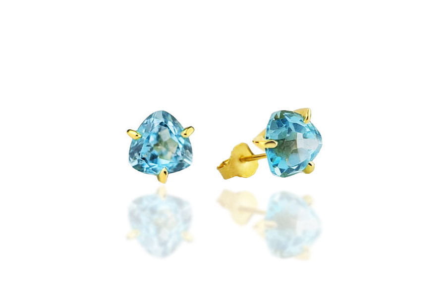 Kolczyki Topaz Sky Blue 3 Ct. Trylion
