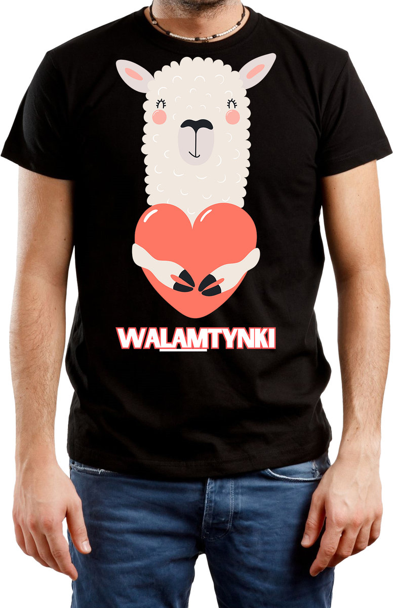 T-SHIRT MĘSKI PREZENT DLA CHŁOPAKA NA WALENTYNKI KOSZULKA CZARNA R-3XL A546