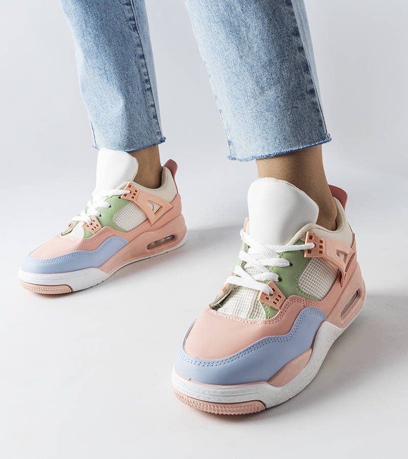 Różowe sneakersy z łączonych materiałów Malas-39