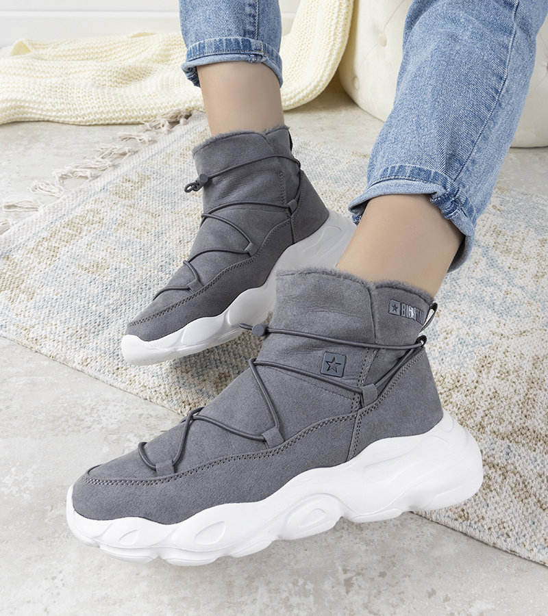 Szare stylowe śniegowce Big Star damskie-38