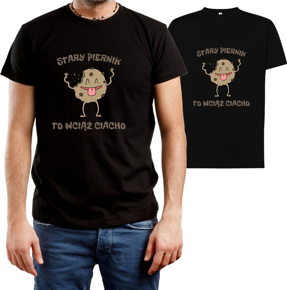 T-SHIRT MĘSKI DLA EMERYTA PREZENT EMERYT NADRUKIEM KOSZULKA CZARNA R-L A31
