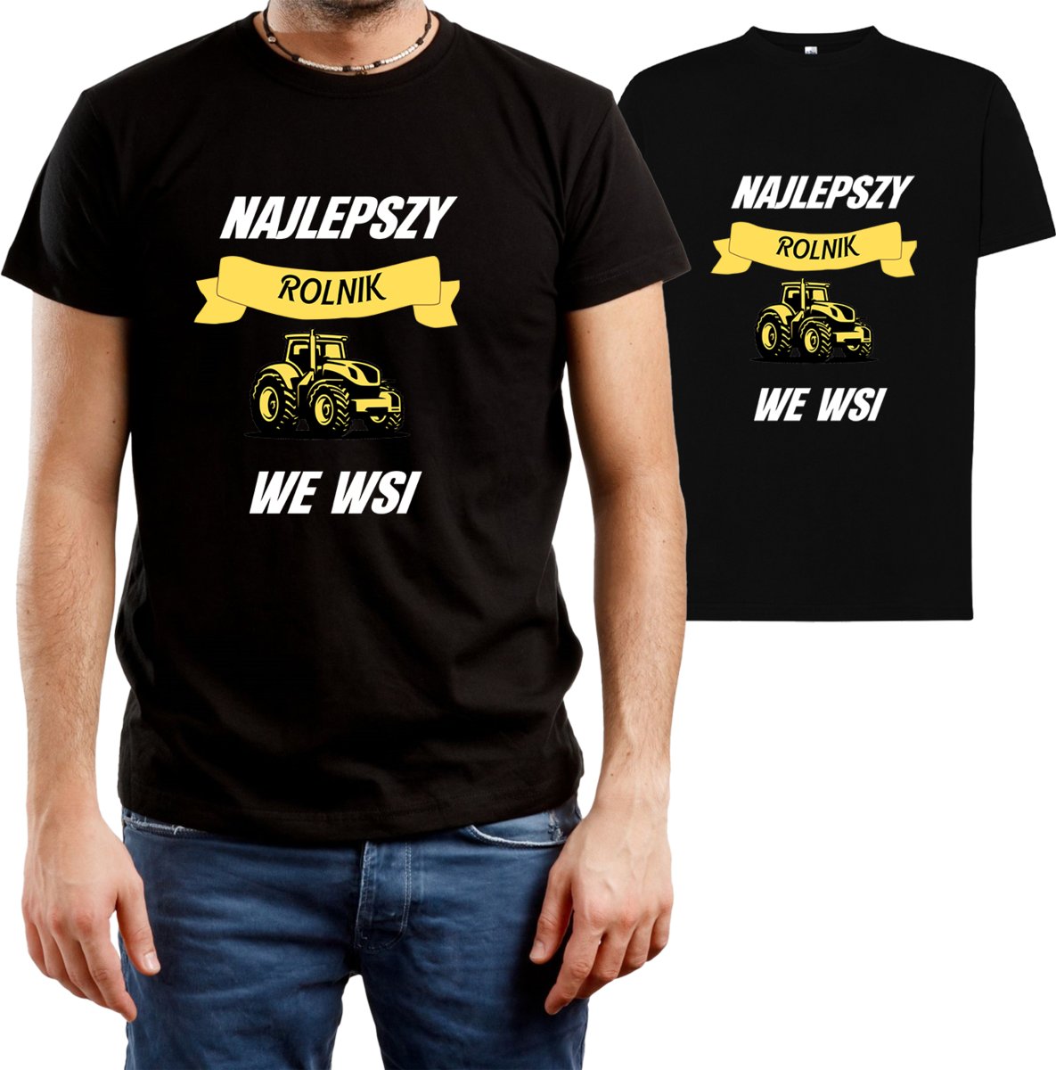T-SHIRT MĘSKI DLA ROLNIKA ROLNIK JOHN DEER KOSZULKA CZARNA R-M A258
