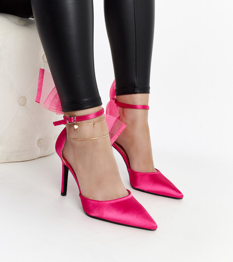 Ciemnoróżowe szpilki z kokardą Ilaysa -39