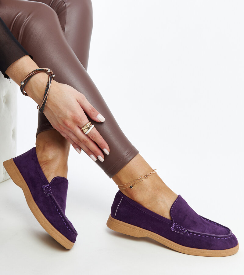 Fioletowe zamszowe półbuty Rumay-37