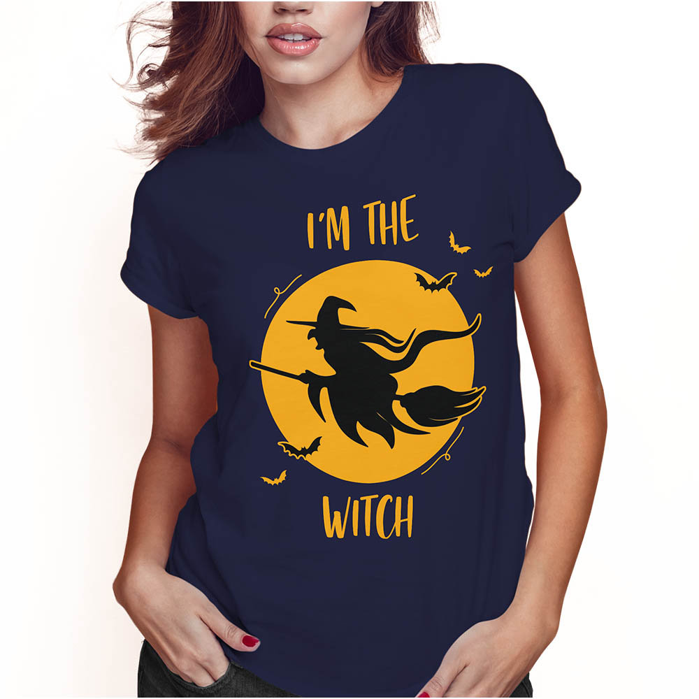KOSZULKA DAMSKA T-SHIRT HALLOWEEN CZAROWNICA I'M THE WITCH SUPER JAKOŚĆ