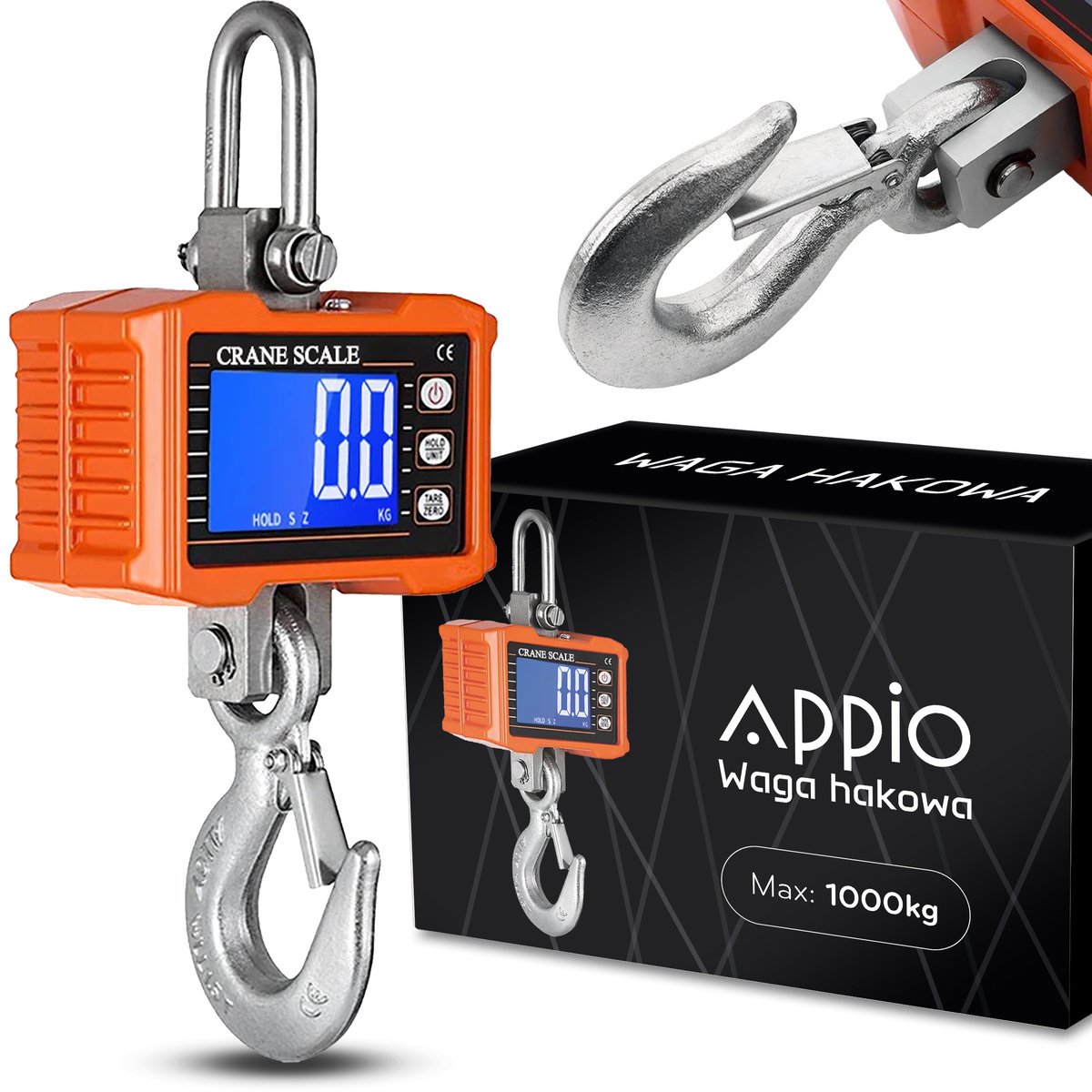 Waga Hakowa Dźwigowa 1000Kg 1T Magazynowa Elektroniczna Wisząca Rolnicza