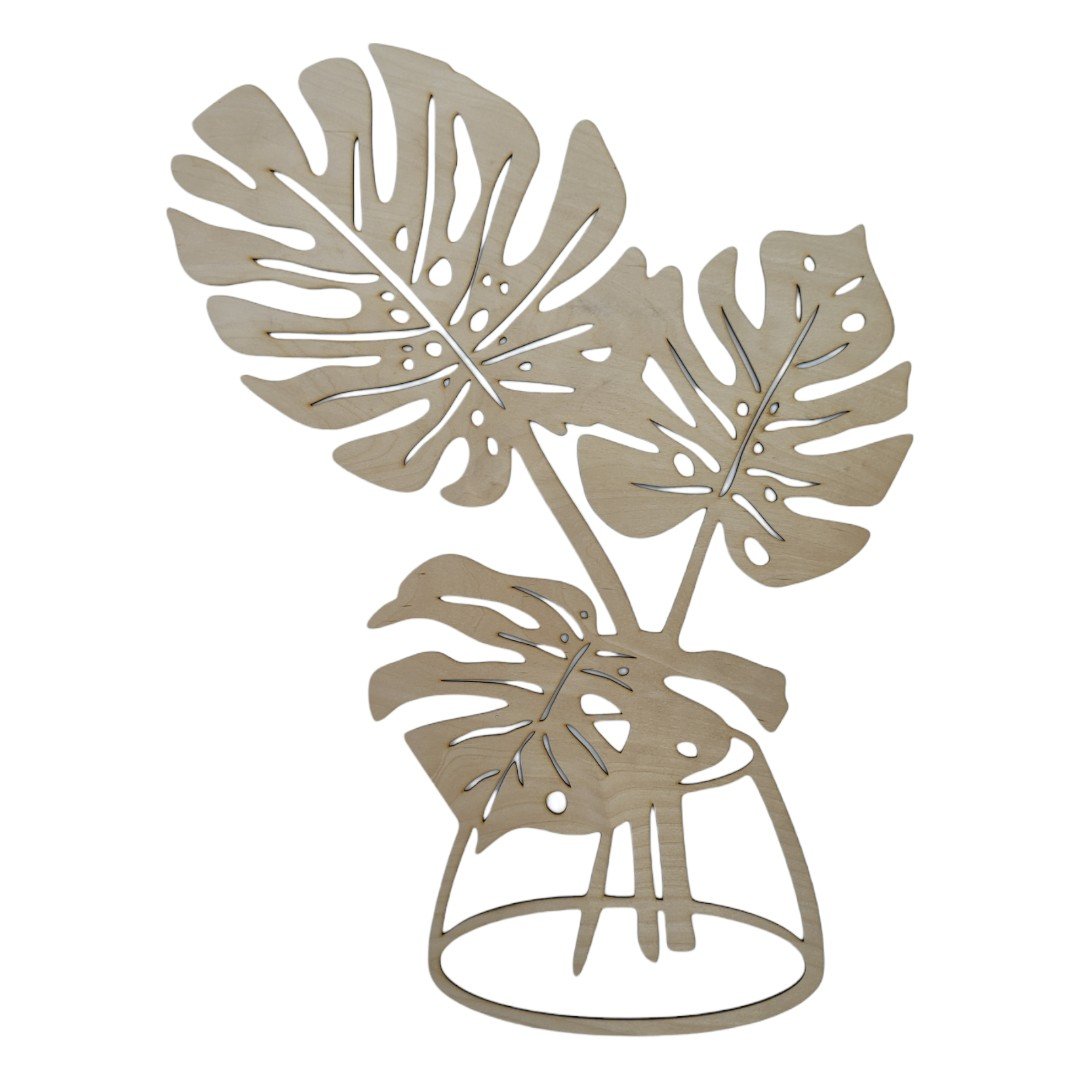 Obraz drewniany Liście Monstera dekoracja ścienna 44 x 59 cm sklejka 3mm