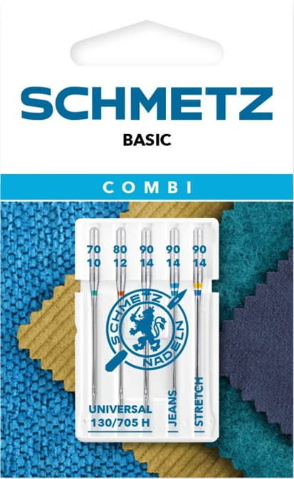 Igły półpłaskie Schmetz 130/705H do jeansu stretchu uniwersalne MIX 5 szt.
