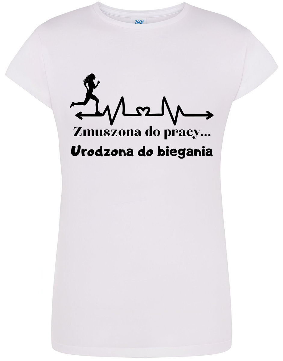 T-SHIRT DAMSKI NA PREZENT BIEGANIE SPORT MARATON KOSZULKA BIAŁA R-S A456