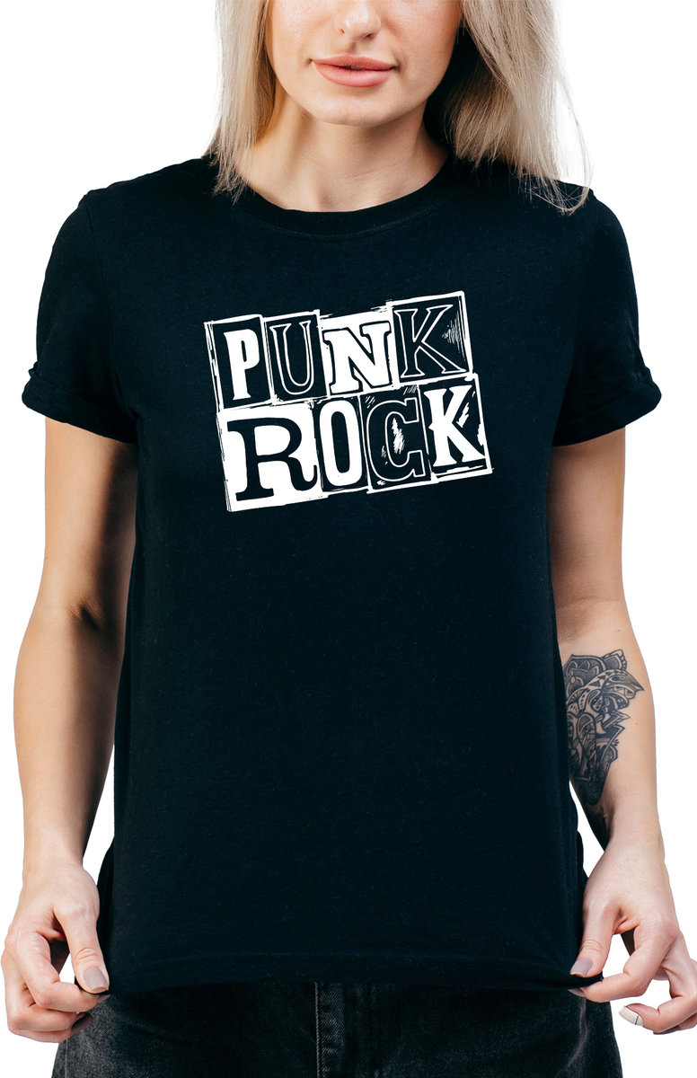 T-SHIRT DAMSKI Z NADRUKIEM PUNK ROCK MUZYCZNA METAL MUZYKA R-XL  A216