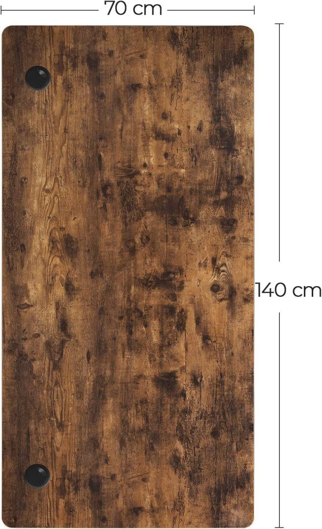 Blat biurka z gładkimi krawędziami, powłoka melaminowa, MDF, 140 x 70 x 1,8 cm, brązowy