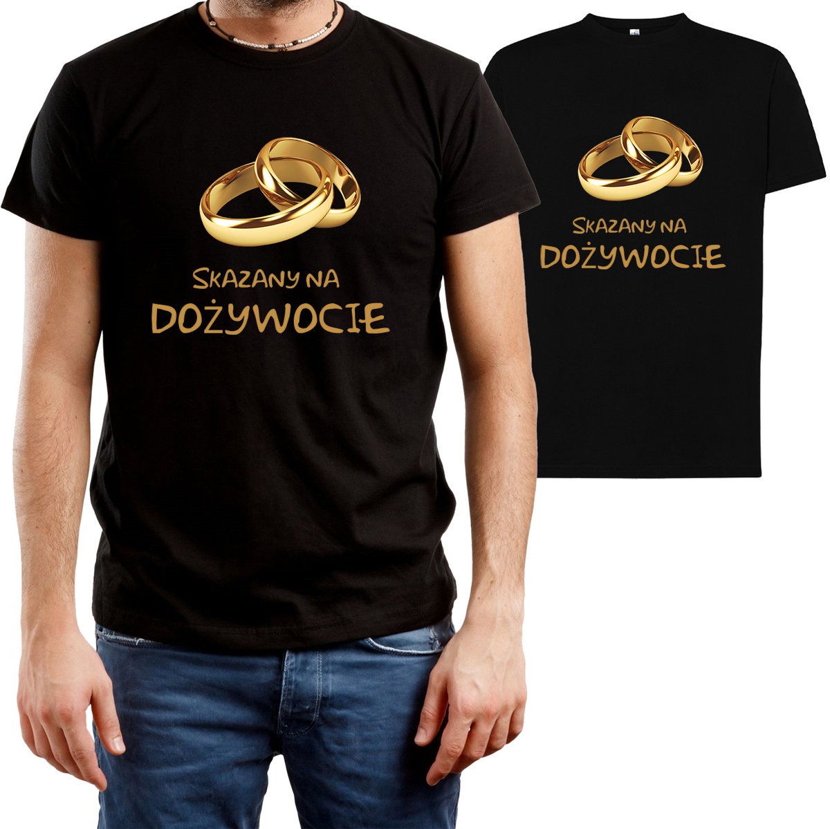 T-SHIRT MĘSKI NA PREZENT ŚLUBNY ŚLUB KAWALERSKI KOSZULKA CZARNA R-S A114