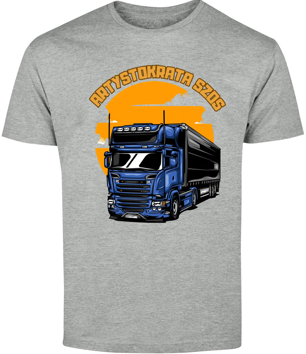 T-SHIRT MĘSKI SCANIA CIĘŻARÓWKI TIR KIEROWCA KOSZULKA SZARA R-S A232