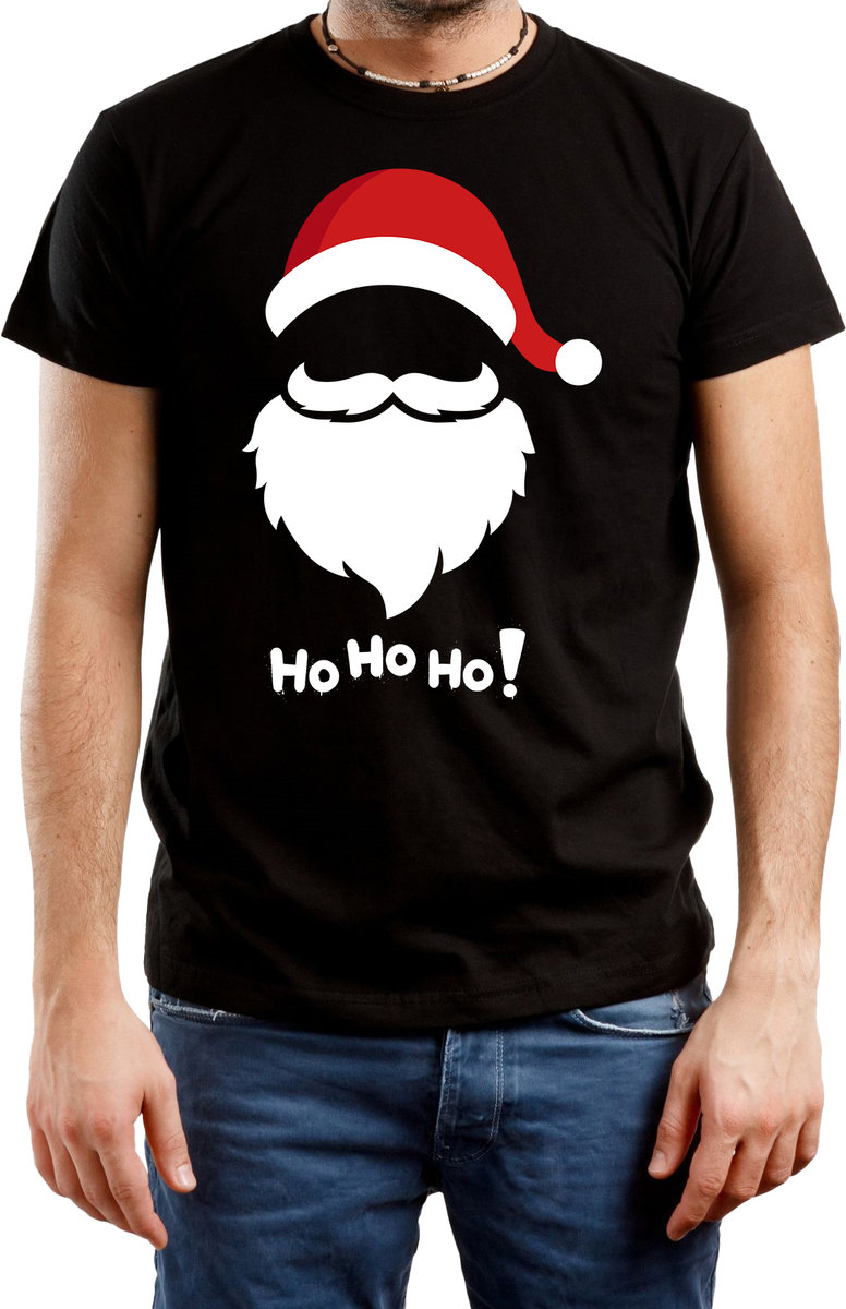T-SHIRT MĘSKI NADRUK PREZENT ŚWIĘTA ŚWIĄTECZNA KOSZULKA CZARNA R-XXL A444