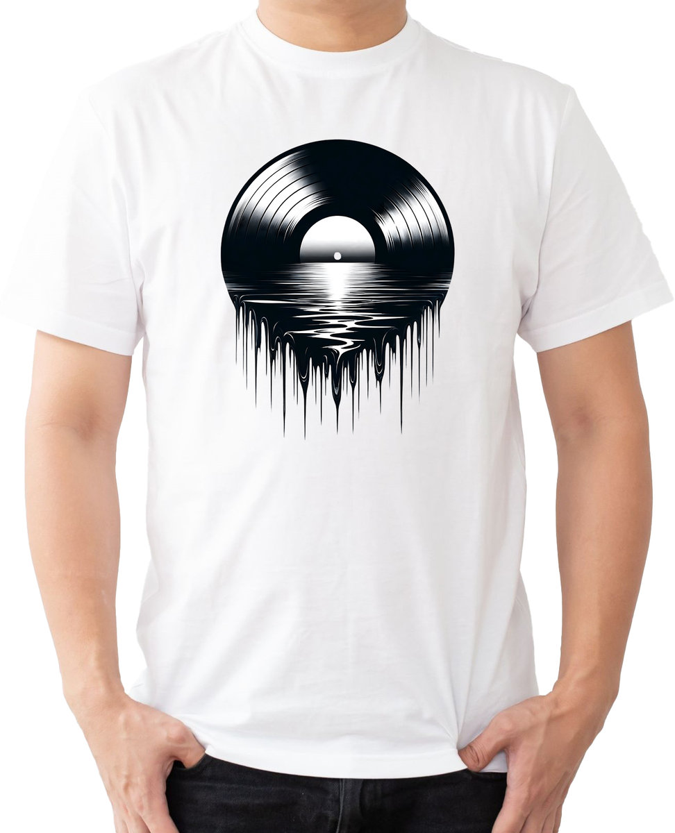 T-SHIRT MĘSKI NA PREZENT DLA MUZYKA DJ VINYL KOSZULKA BIAŁA R-S A594