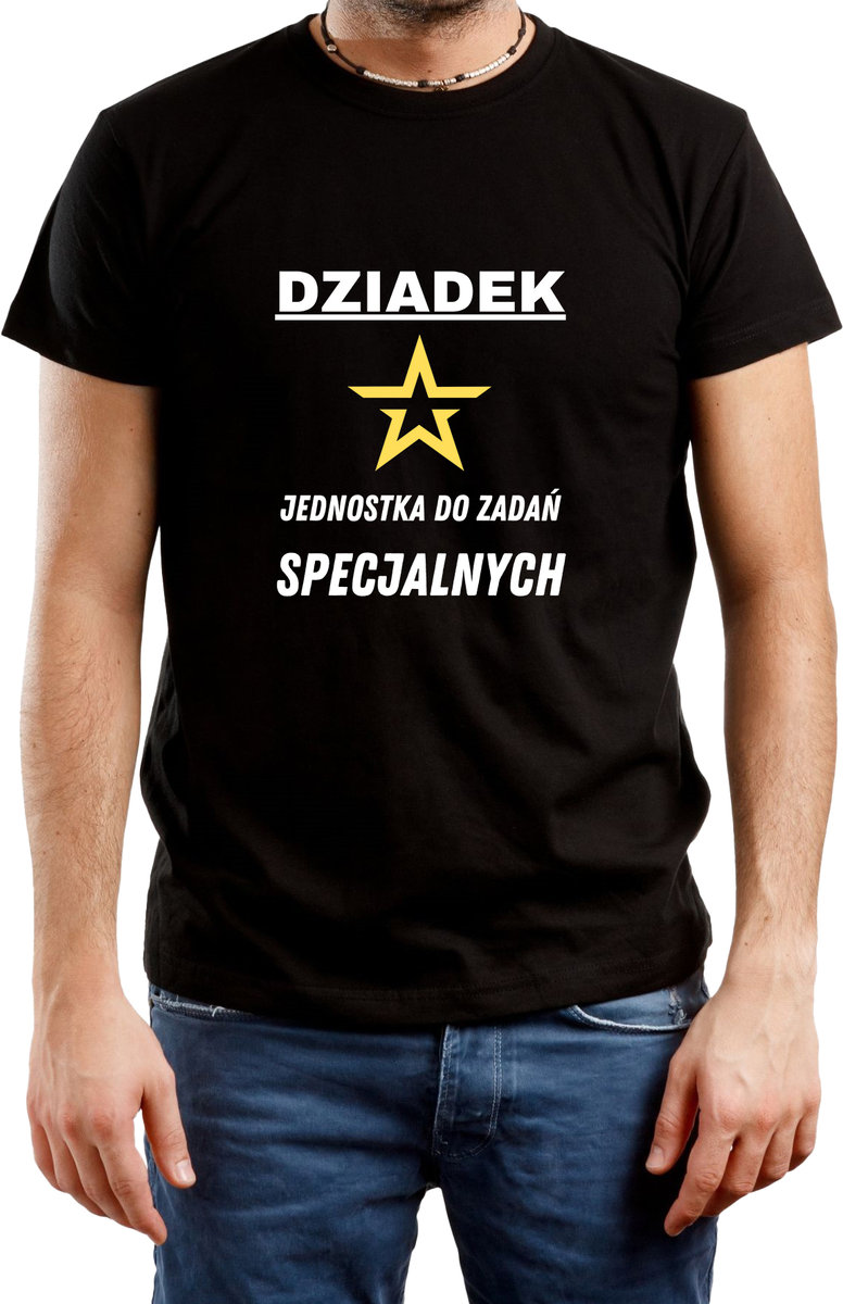 T-SHIRT MĘSKI PREZENT DLA DZIADKA DZIADEK KOSZULKA CZARNA R-S A526