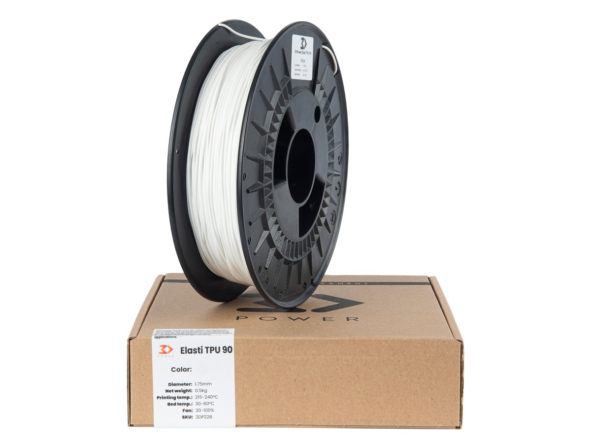 Filament 3DPower Elasti TPU 90 1.75mm Biały 0.5kg