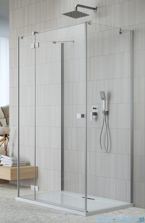 Radaway Essenza Brushed Nickel Kdj+S kabina 80x100x80cm lewa szczotkowany nikiel 1384051-01-01/1385022-91-01L/1384051-01-01