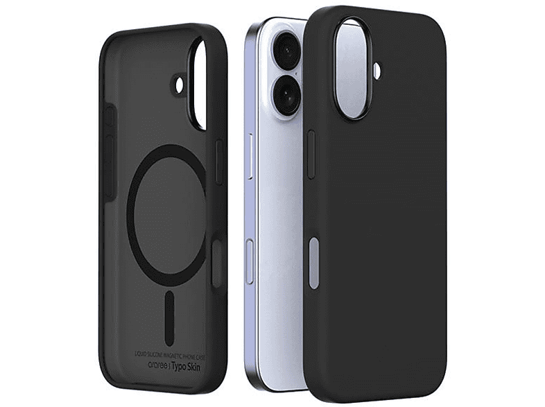 Etui ARAREE Typo Skin M iPhone 16 Czarny