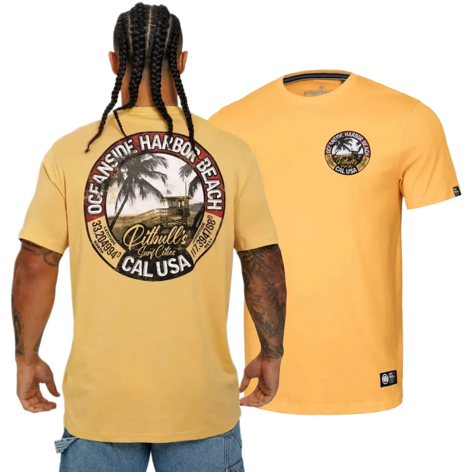 Koszulka PITBULL Middle Weight 170 Basic Oceanside '25 - Żółta  3XL