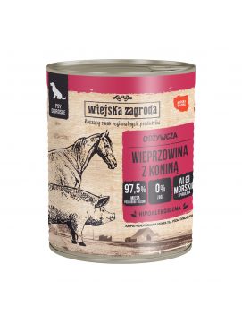 Wiejska Zagroda Wieprzowina z koniną 800g karma mokra dla psów dorosłych