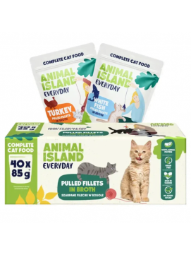 ANIMAL ISLAND Everyday Menu Box Indyk, Biała Ryba 40x85g