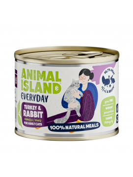 ANIMAL ISLAND Everyday Indyk z Królikiem 200g bezzbożowy mus dla kotów powyżej 3 miesiąca