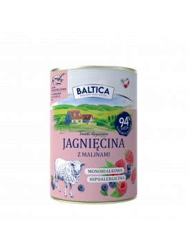 BALTICA jagnięcina z malinami 400g monoproteinowa bezzbożowa