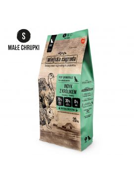 Wiejska Zagroda Indyk z królikiem chrupki S 20kg karma sucha dla psów dorosłych