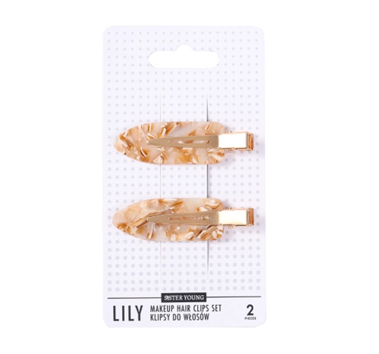 Sister Young Lily spinki do włosów Milk Apricot 2 sztuki