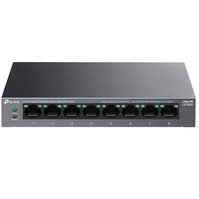 Switch TP-LINK LS108GP Gigabit Ethernet, 8 portów, Funkcja PoE LS108GP