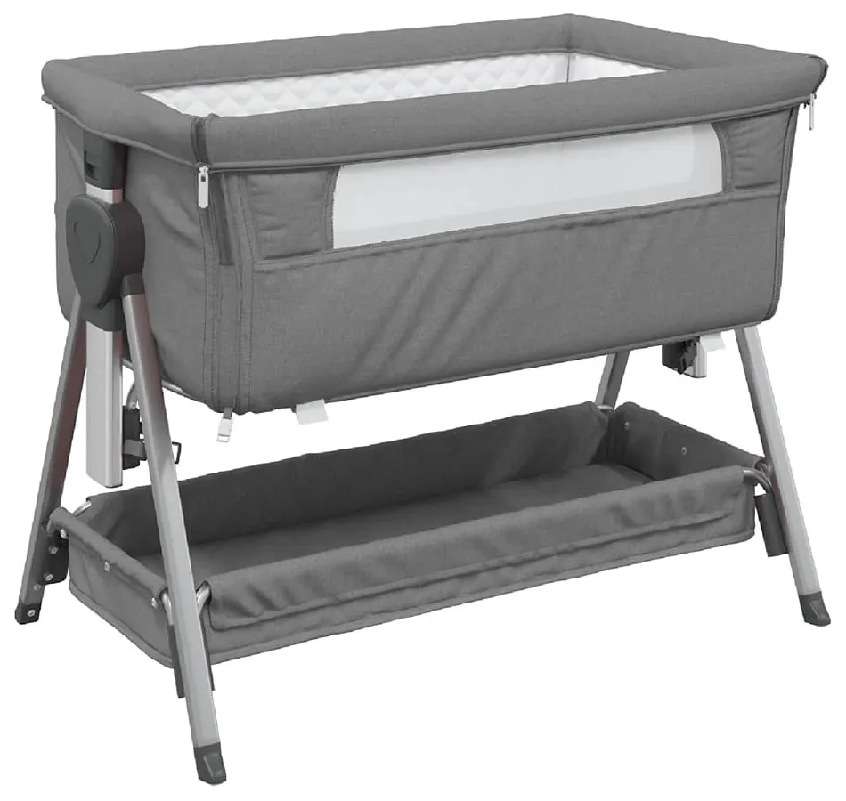 Przenośne ciemnoszare łóżeczko niemowlęce A3-N38
