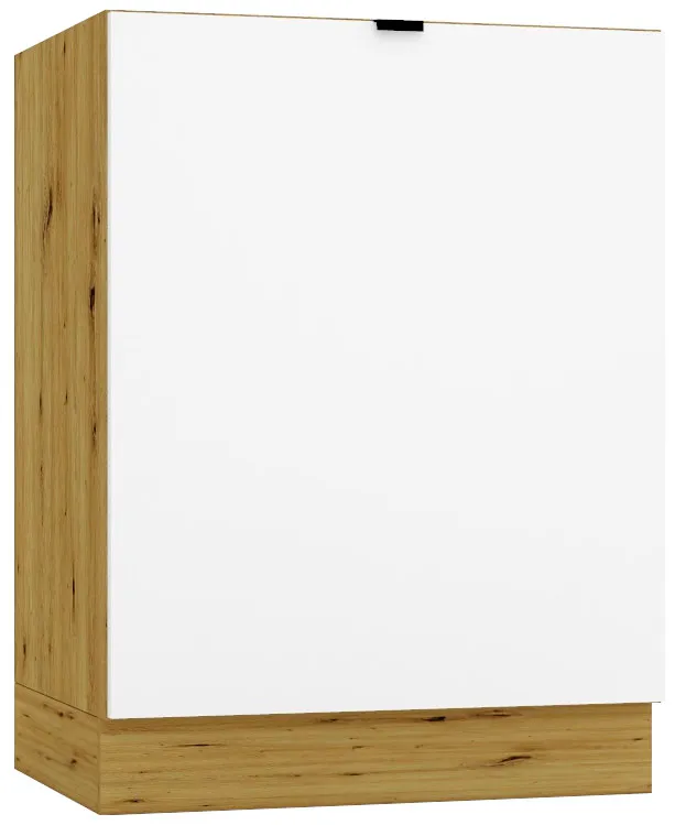 Szafka kuchenna dolna jednodrzwiowa 60 cm biały + dąb artisan M2-W01