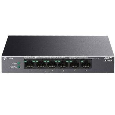 Switch TP-LINK LS106LP Fast Ethernet, 6 portów, Funkcja PoE LS106LP