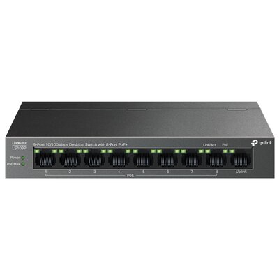 Switch TP-LINK LS109P Fast Ethernet, 9 portów, Funkcja PoE LS109P