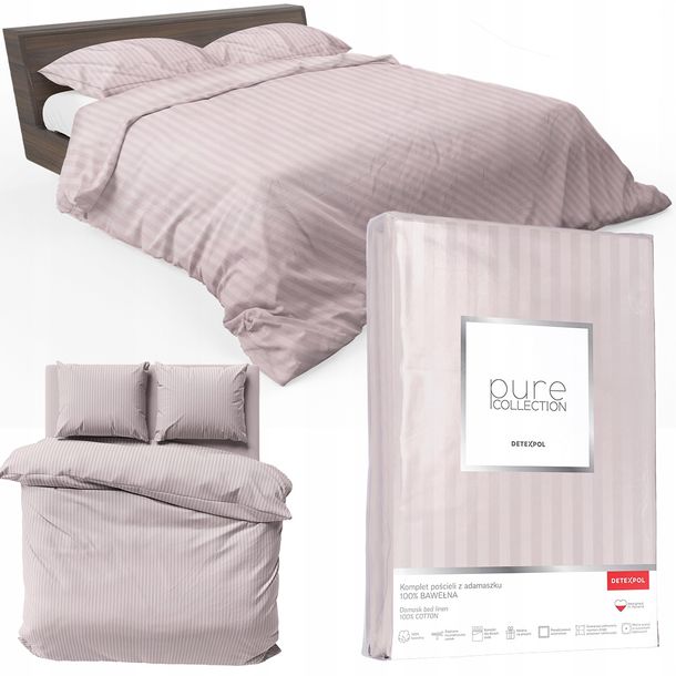 Pościel Komplet Dwustronnej Kołdra 200x220cm Poszewki Bawełniana Adamaszek