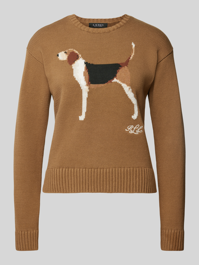 Sweter z dzianiny z wyhaftowanym motywem model ‘RIEDNEE’