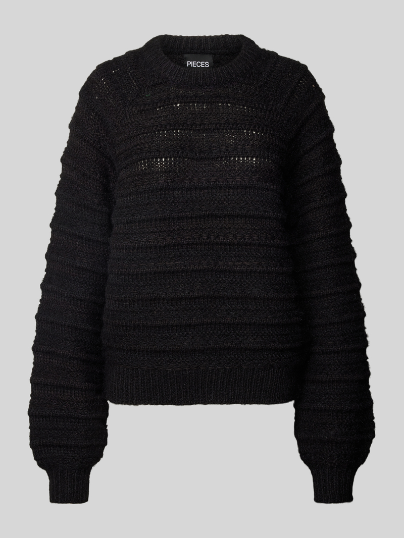 Sweter z dzianiny o kroju regular fit z fakturowanym wzorem model ‘JAYDA’